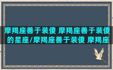 摩羯座善于装傻 摩羯座善于装傻的星座/摩羯座善于装傻 摩羯座善于装傻的星座-我的网站